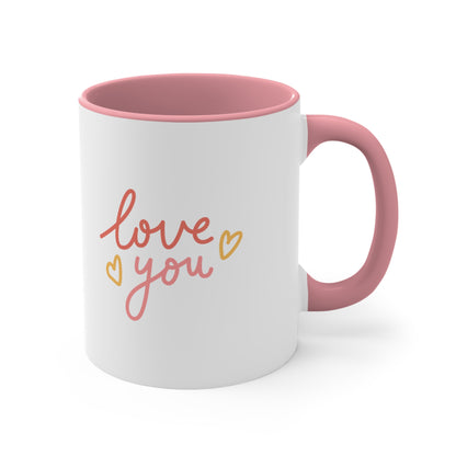 Accent Coffee Mug - Love You, Heart, Lover, Gift