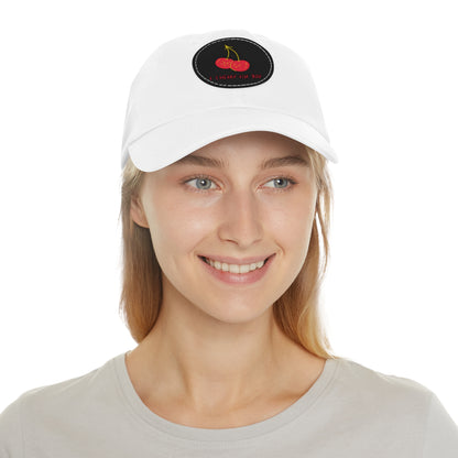 Dad Hat with Leather Patch (Round) - I cherry - ish you