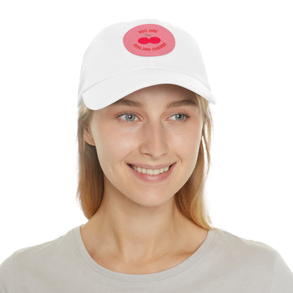 Dad Hat with Leather Patch (Round) - You are feeling cherry!