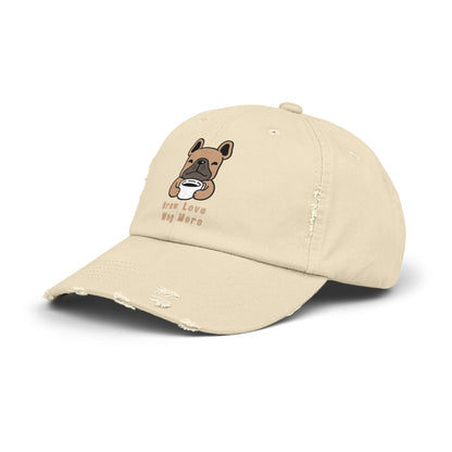 Unisex Distressed Cap - Brew Love, Wag More