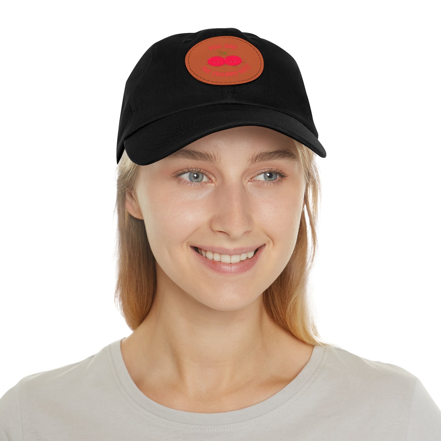 Dad Hat with Leather Patch (Round) - You're The Cherry Best.