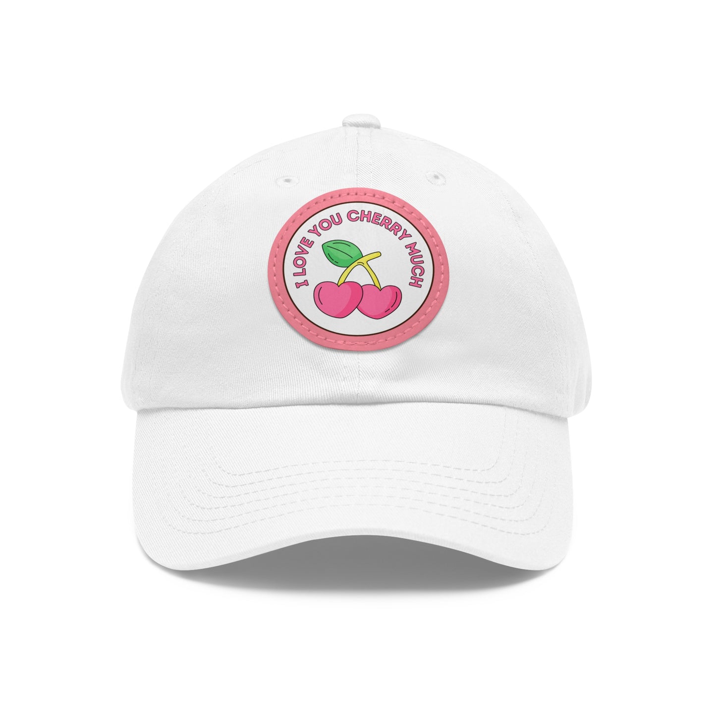 Dad Hat with Leather Patch (Round) - I Love You Cherry Much.