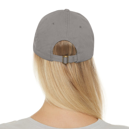 Dad Hat with Leather Patch (Round) - keep clam and berry on