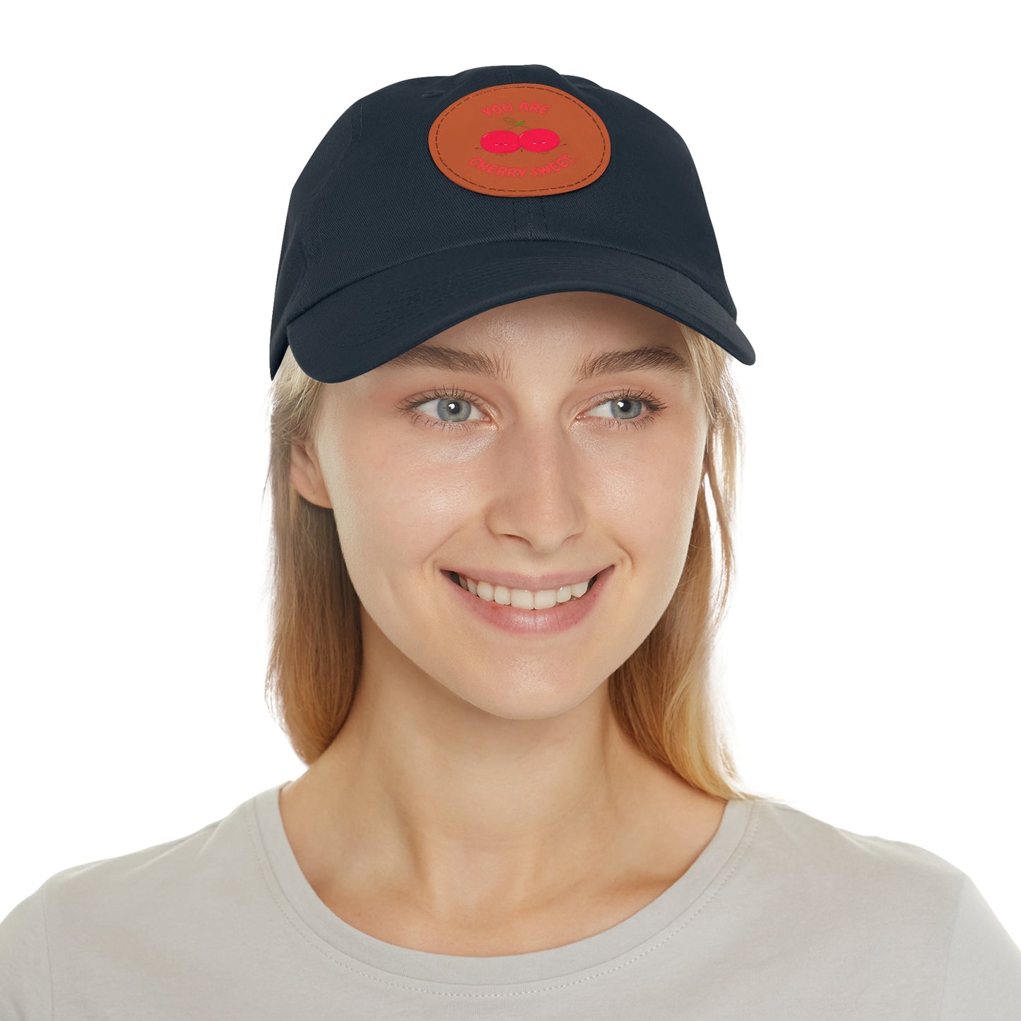 Dad Hat with Leather Patch (Round) - You're Cherry Sweet.