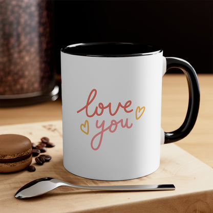 Accent Coffee Mug - Love You, Heart, Lover, Gift