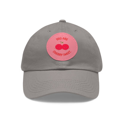 Dad Hat with Leather Patch (Round) - You're Cherry Sweet.