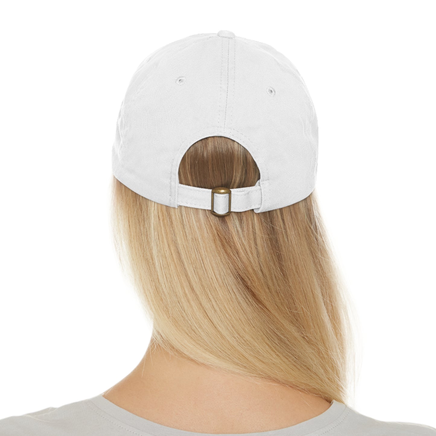 Dad Hat with Leather Patch (Round) - keep clam and berry on