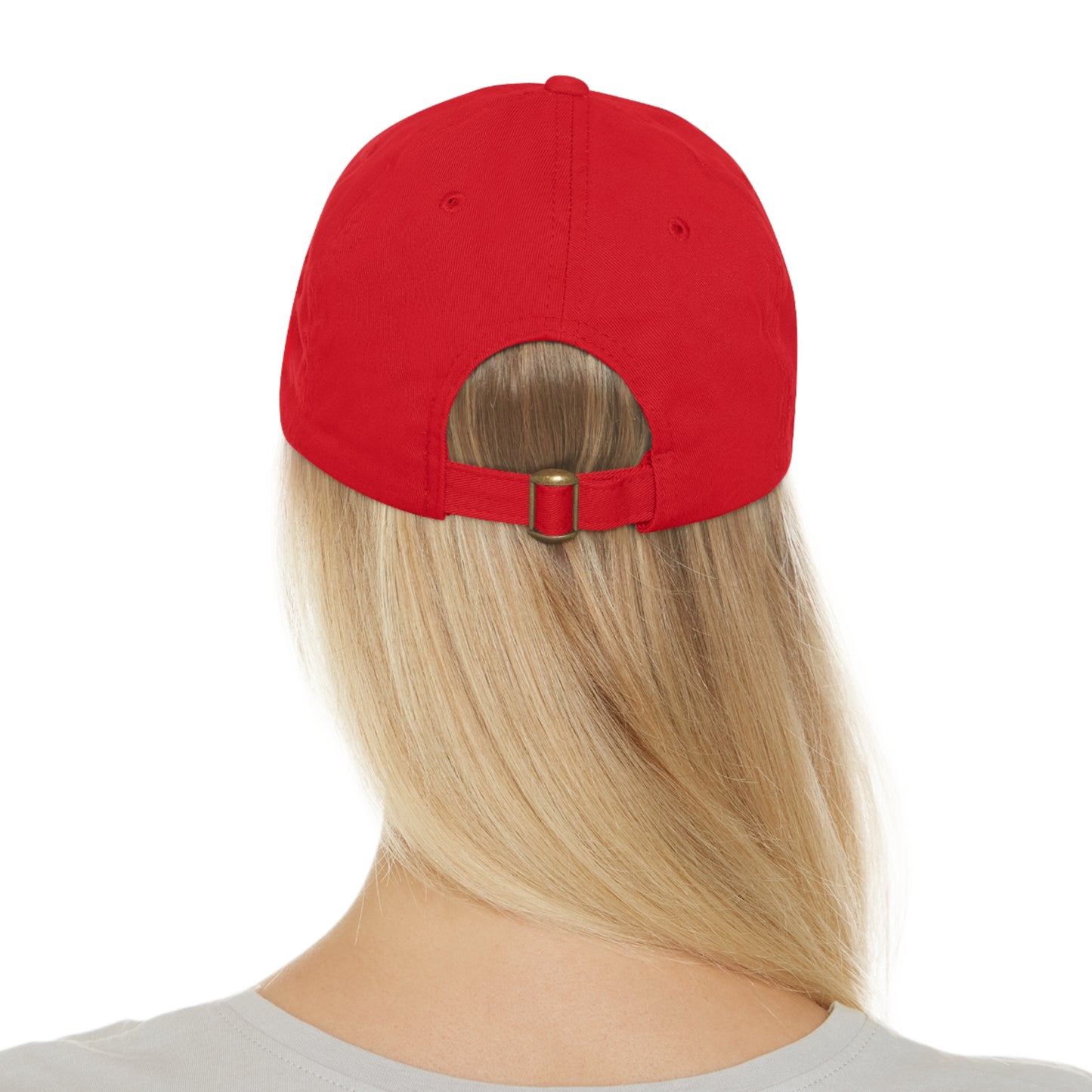 Dad Hat with Leather Patch (Round) - keep clam and berry on