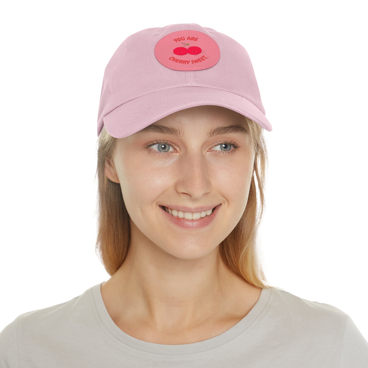 Dad Hat with Leather Patch (Round) - You're Cherry Sweet.