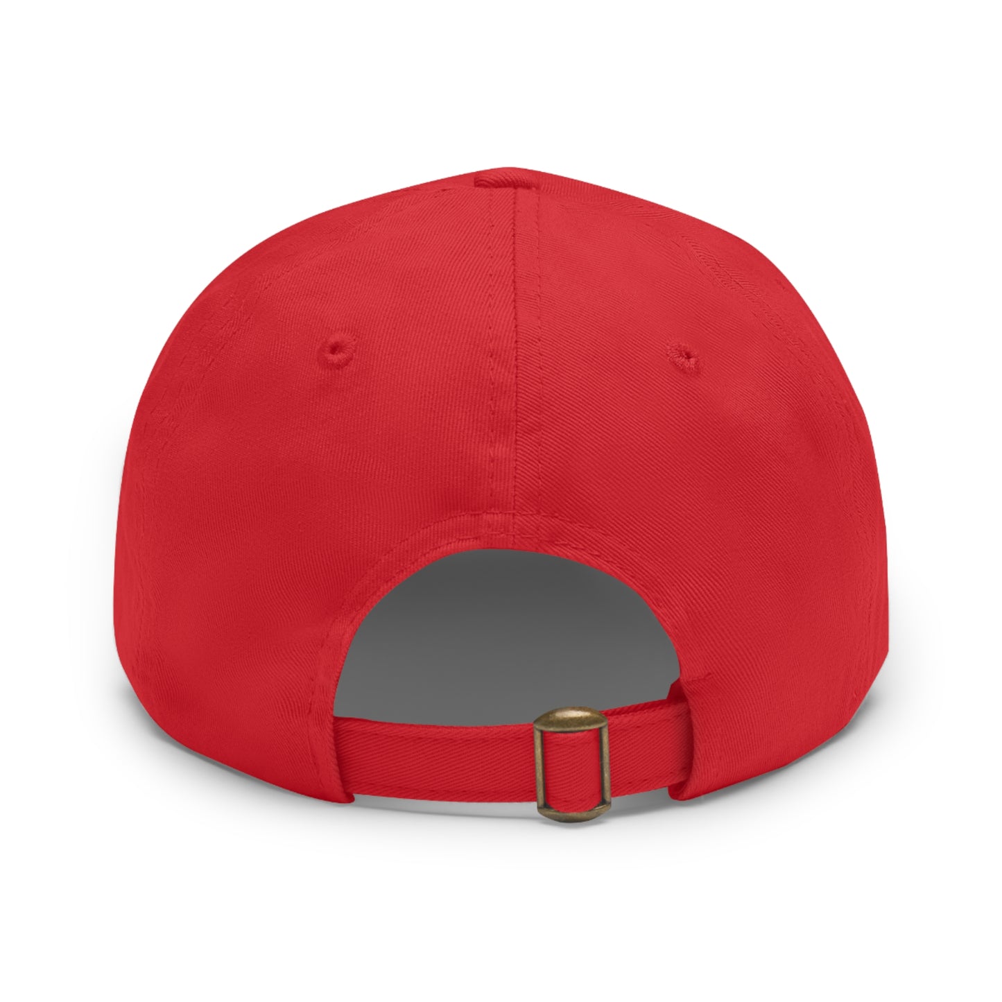 Dad Hat with Leather Patch (Round) - cherry good