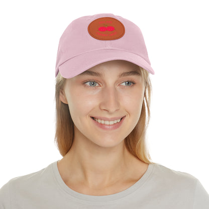 Dad Hat with Leather Patch (Round) - You're Cherry Sweet.