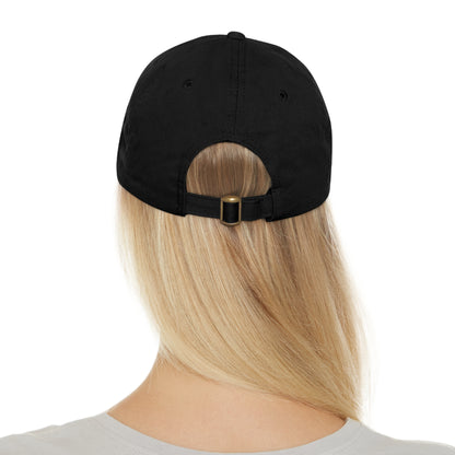 Dad Hat with Leather Patch (Round) - keep clam and berry on