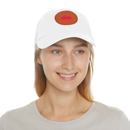 Dad Hat with Leather Patch (Round) - You're Cherry Sweet.