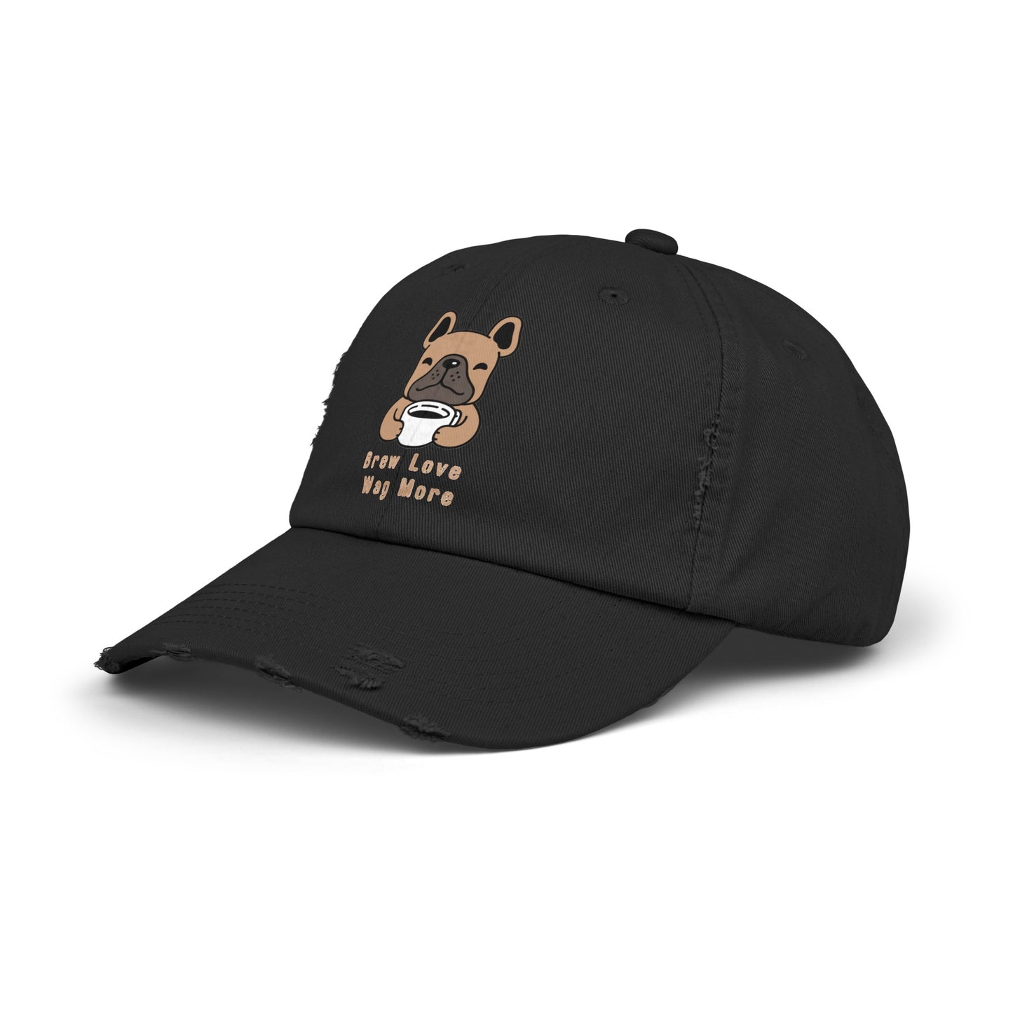 Unisex Distressed Cap - Brew Love, Wag More