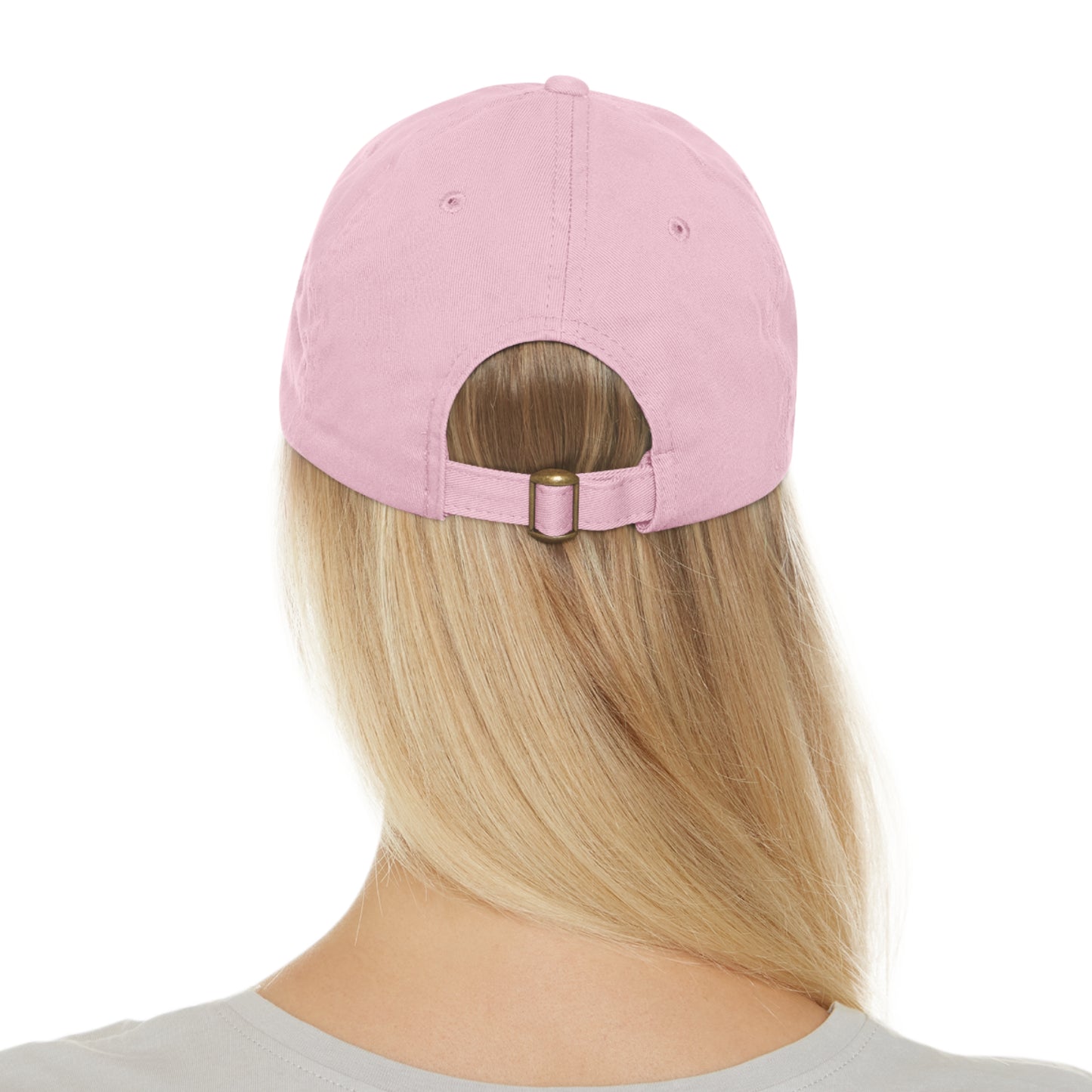 Dad Hat with Leather Patch (Round) - keep clam and berry on