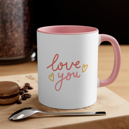 Accent Coffee Mug - Love You, Heart, Lover, Gift