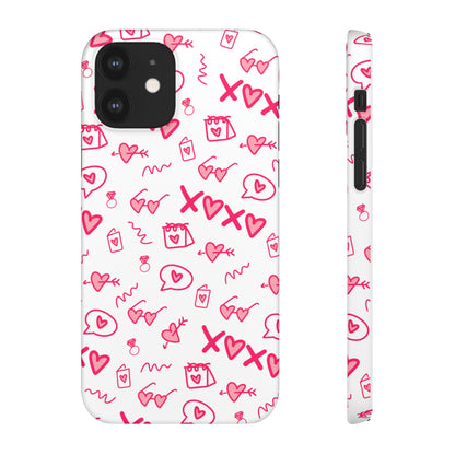 Snap Cases - Red doodles, hearts, bags and more