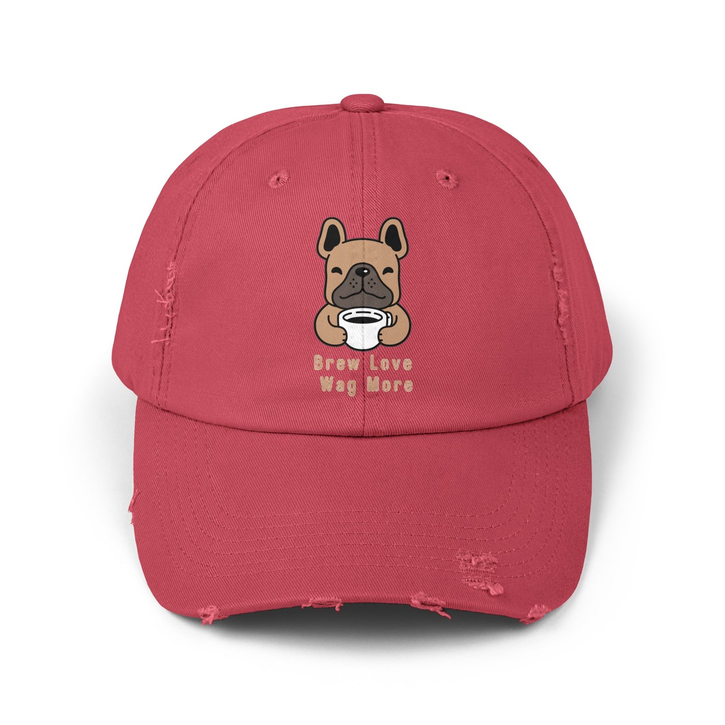 Unisex Distressed Cap - Brew Love, Wag More