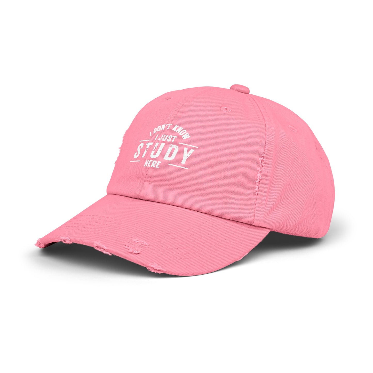 Unisex Distressed Cap - I DON'T KNOW, I JUST STUDY HERE